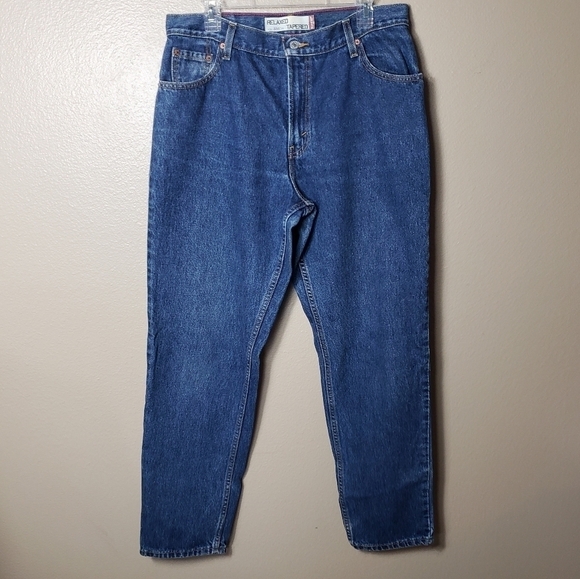 Levi's 550 Relaxed Tapered Leg High Rise Dark Wash Mom Jeans-Size 14 - Picture 1 of 9